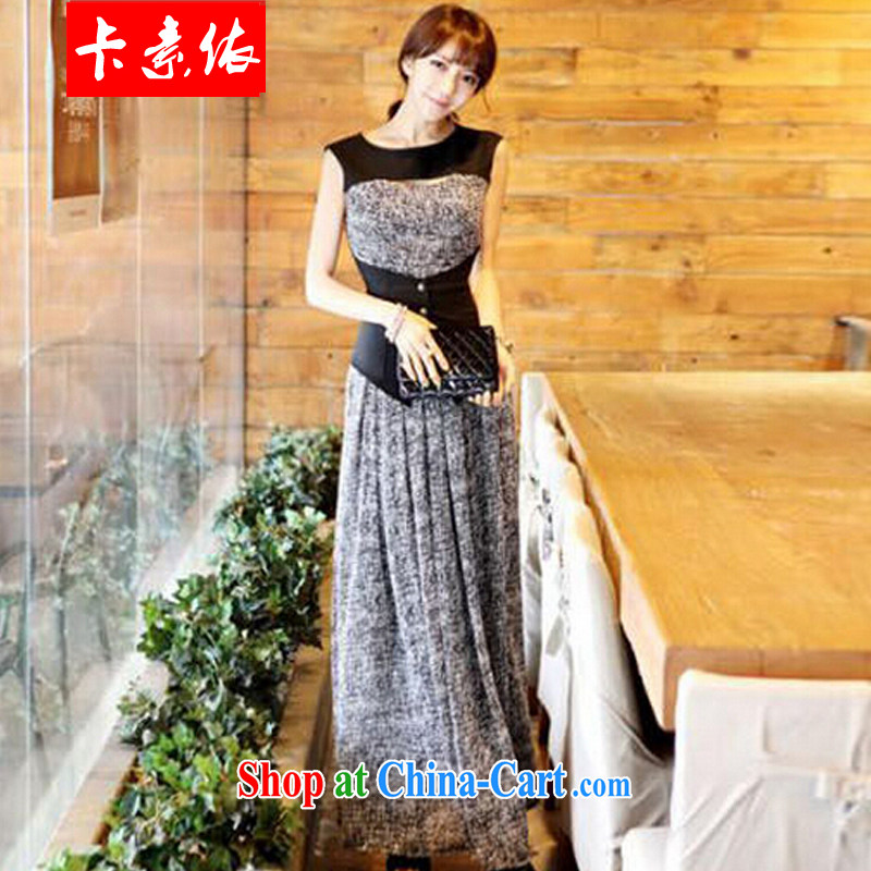 The according to 2015 Bohemia long skirt dress snow woven false Two-piece dresses larger snow woven skirt picture color XL