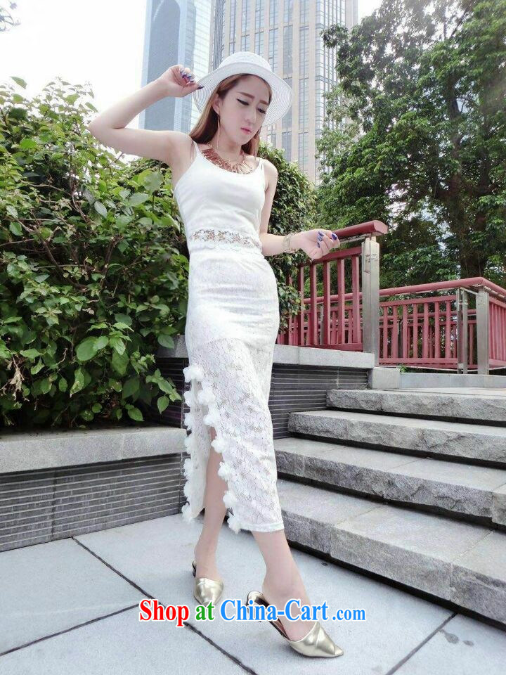 Stylish lace stitching straps T-shirt three-dimensional flowers on the truck long skirt Two Piece Set 6810 black are code pictures, price, brand platters! Elections are good character, the national distribution, so why buy now enjoy more preferential! Health