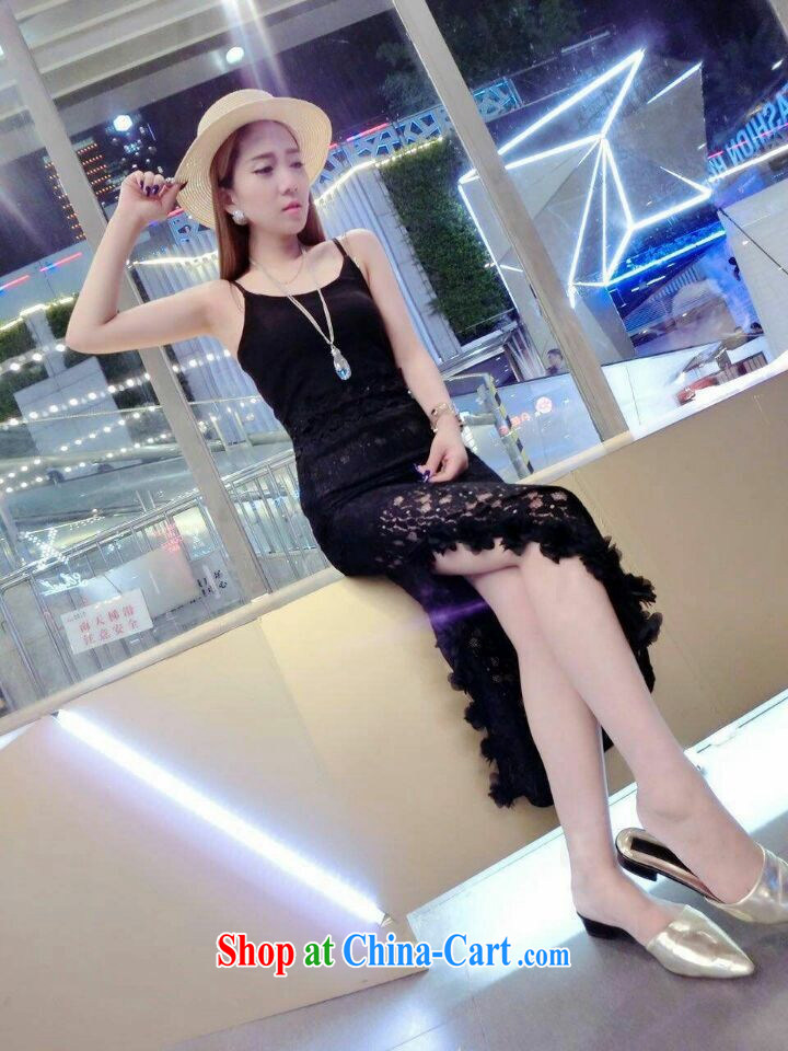 Stylish lace stitching straps T-shirt three-dimensional flowers on the truck long skirt Two Piece Set 6810 black are code pictures, price, brand platters! Elections are good character, the national distribution, so why buy now enjoy more preferential! Health