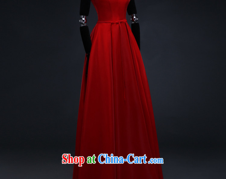 The Greek Cypriot, Mona Lisa (XILUOSHA) satin dress long marriages served toast standard V-neck dress banquet Evening Dress stylish spring 2015 New China Red XXL pictures, price, brand platters! Elections are good character, the national distribution, so why buy now enjoy more preferential! Health
