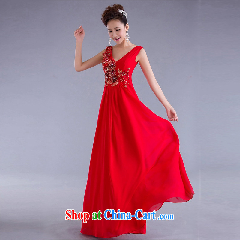Time SYRIAN ARAB wedding dress toast Service Bridal Fashion 2015 new dual-shoulder Evening Dress long, decorated in late in the evening dresses skirts girls bridesmaid service sister dress red XXL, time, and shopping on the Internet