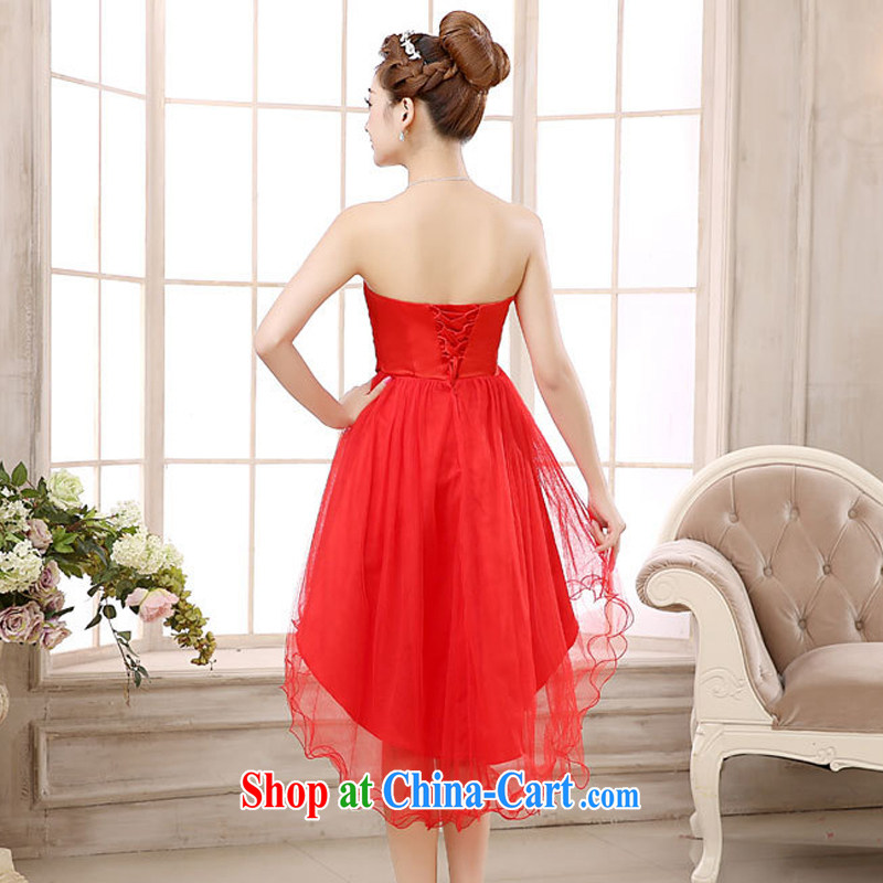 Imperial Palace, bridesmaid dress and tail skirt red short performances, small dress bride wiped his chest serving toast bridesmaid dresses small 2015 New Red XL (120 - 135 ) jack, Imperial Palace (yuumuu), online shopping