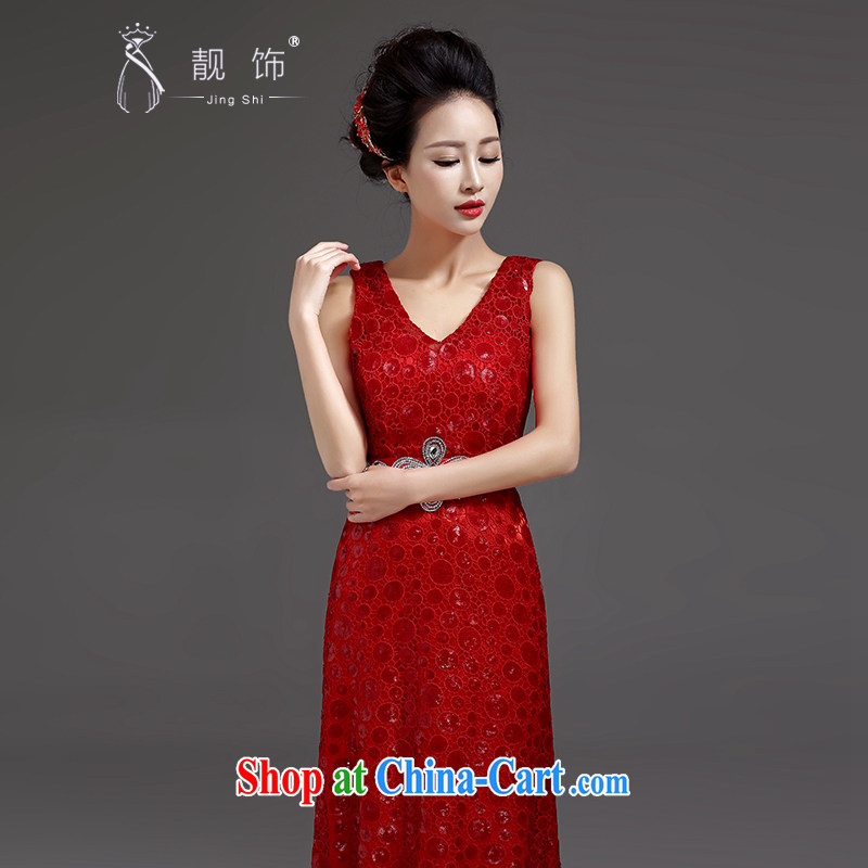 Beautiful ornaments dress 2015 new, luxurious, elegant and sexy Deep V for long, fall to dress the people serving Red. Contact customer service, beautiful ornaments JinGSHi), shopping on the Internet