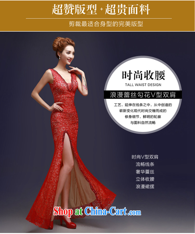 7-Color 7 tone 2015 red new lace bridal toast serving evening dress shoulders cultivating long dress L 008 red M pictures, price, brand platters! Elections are good character, the national distribution, so why buy now enjoy more preferential! Health