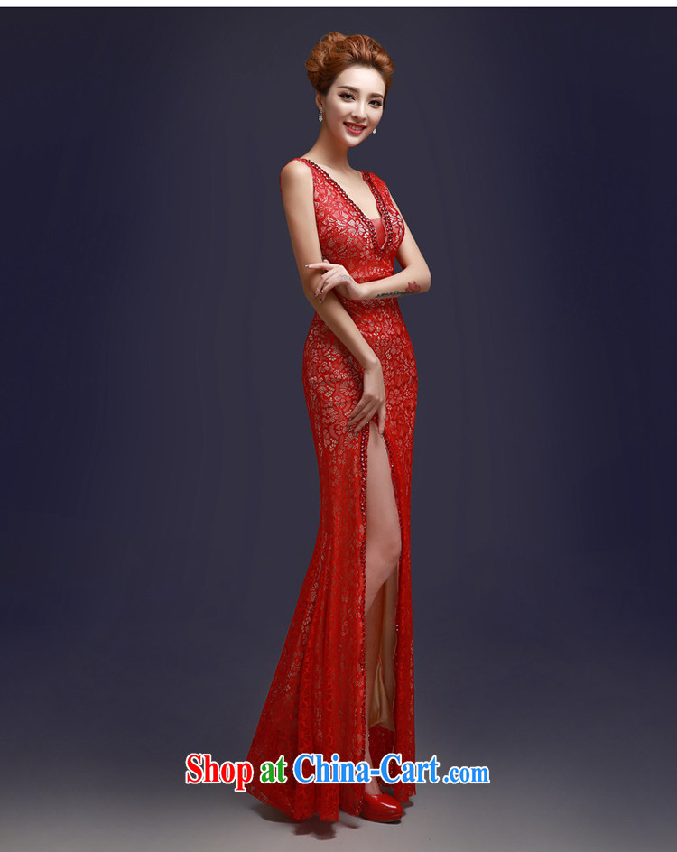 7-Color 7 tone 2015 red new lace bridal toast serving evening dress shoulders cultivating long dress L 008 red M pictures, price, brand platters! Elections are good character, the national distribution, so why buy now enjoy more preferential! Health