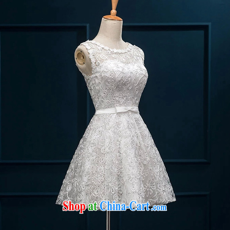 Time his white bridesmaid dress 2015 new summer marriages served toast dress tied with a short, small dress skirt the betrothal banquet evening dress white XXL, time, and shopping on the Internet