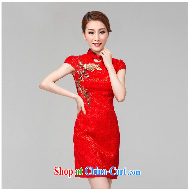 Red bridal dresses wedding toast clothing retro embroidery take short improved cheongsam-Noble red XXL pictures, price, brand platters! Elections are good character, the national distribution, so why buy now enjoy more preferential! Health