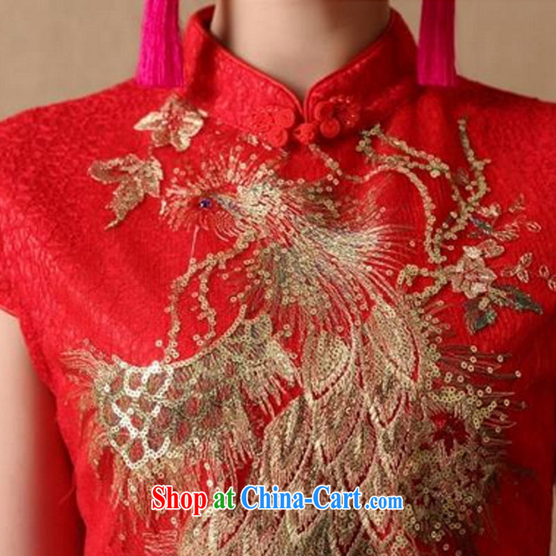 Bridal wedding ceremony cheongsam dress red bows, dress and stylish red XXL, the tiger, and shopping on the Internet