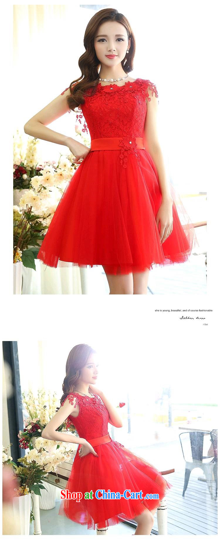 2015 spring new female Korean version, waist sleeveless lace stylish shaggy dress wedding wedding dress red L pictures, price, brand platters! Elections are good character, the national distribution, so why buy now enjoy more preferential! Health