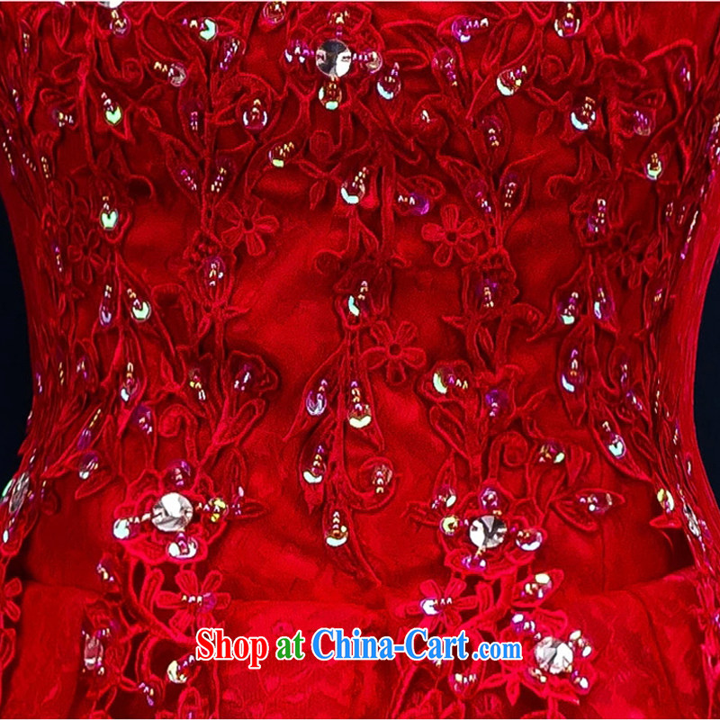 Syria Time 2015 new small dress red bridal toast serving short, married women dress lace dresses summer dresses small female Red XXL, time, and shopping on the Internet
