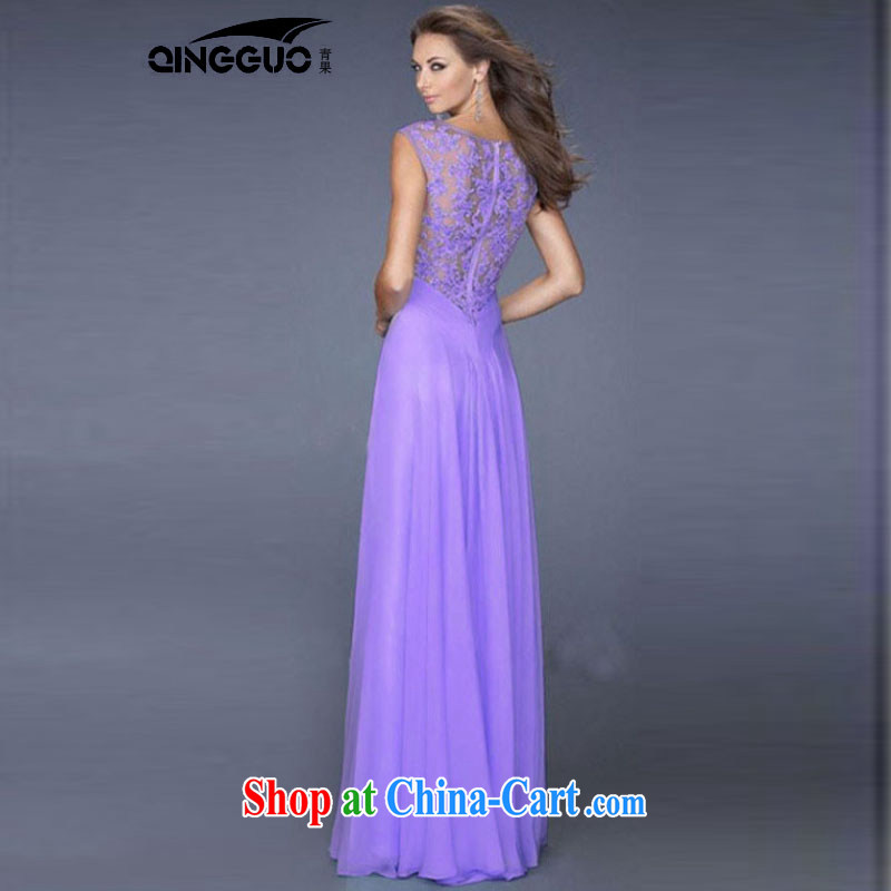 2015 European and American sense of beauty light blue lace spell snow woven back zipper sexy dress red L, fruit (QINGGUO), shopping on the Internet
