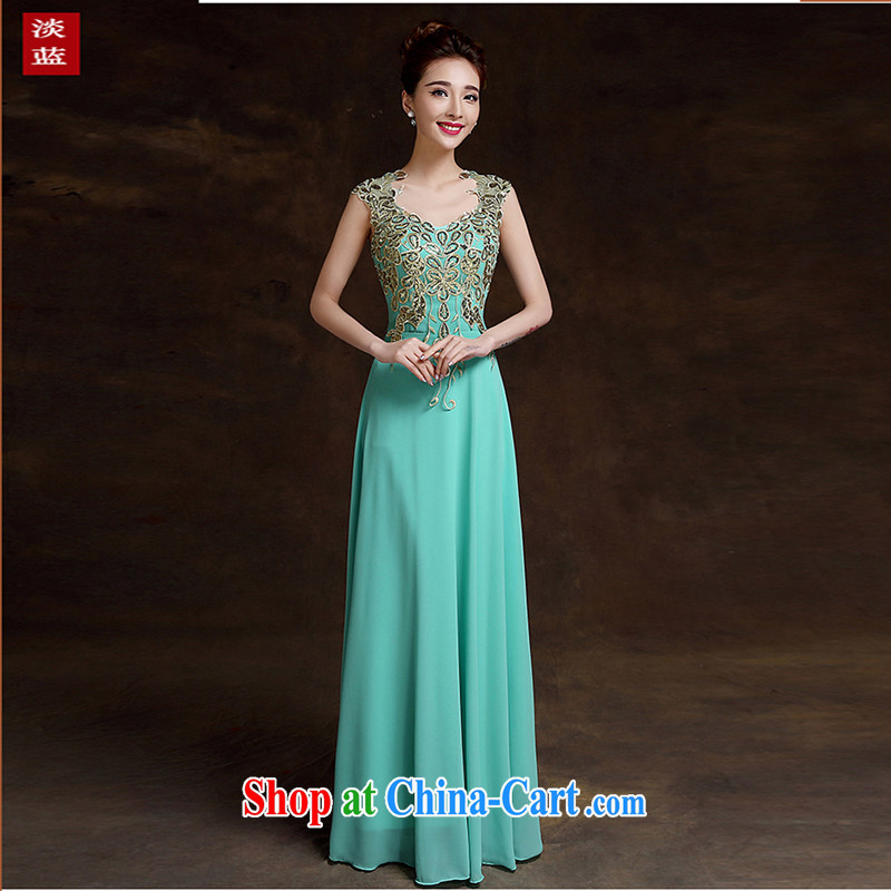 Pure bamboo yarn love 2015 new bride wedding dress Spring Summer cultivating long red double-shoulder bows stage the night sky blue dress tailored contact Customer Service