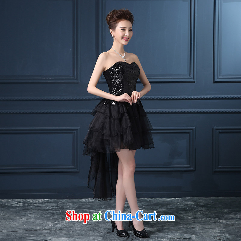Summer 2015 new, wipe the chest code graphics thin short bridal wedding banquet dress the show service black S Suzhou shipment. It is absolutely not a bride, shopping on the Internet