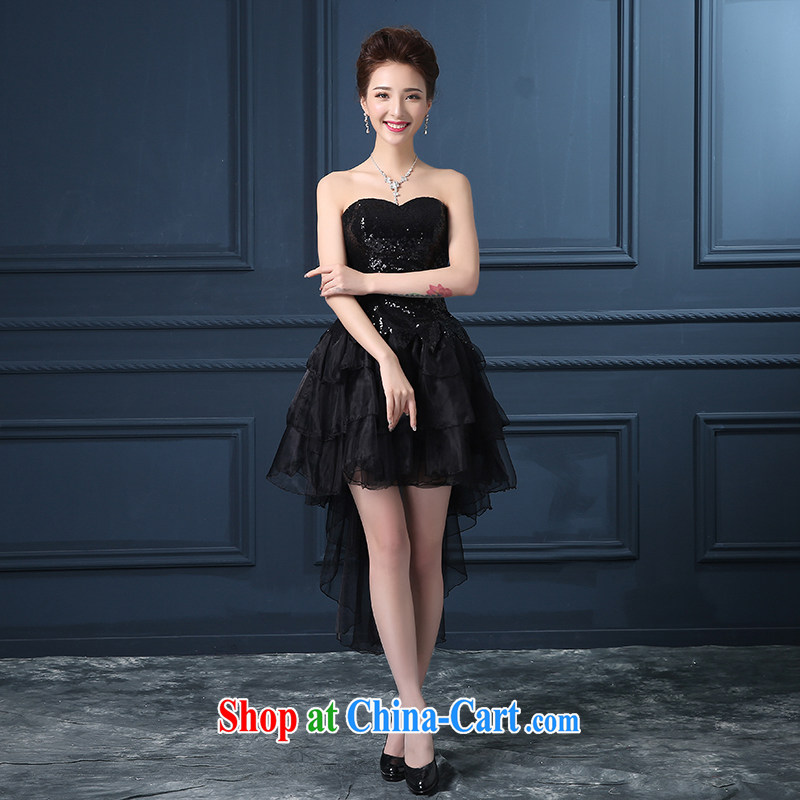 Summer 2015 new, wipe the chest code graphics thin short bridal wedding banquet dress the show service black S Suzhou shipment. It is absolutely not a bride, shopping on the Internet