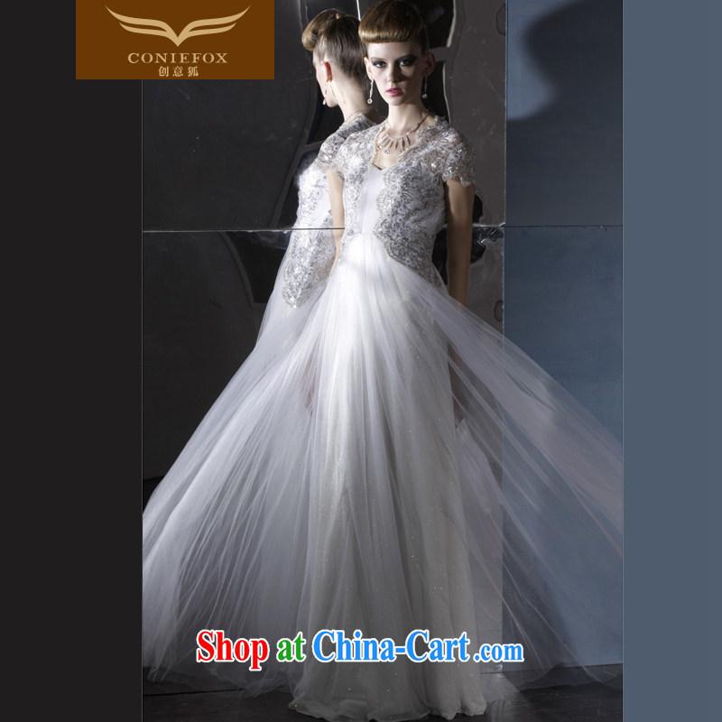 Creative Fox Tuxedo package shoulder cultivating white wedding dresses theatrical Service Bridal wedding dress banquet evening dress dress 81,000 white XXL, creative Fox (coniefox), online shopping