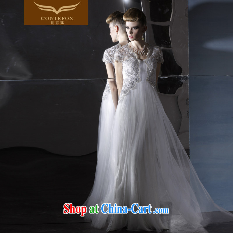 Creative Fox Tuxedo package shoulder cultivating white wedding dresses theatrical Service Bridal wedding dress banquet evening dress dress 81,000 white XXL, creative Fox (coniefox), online shopping