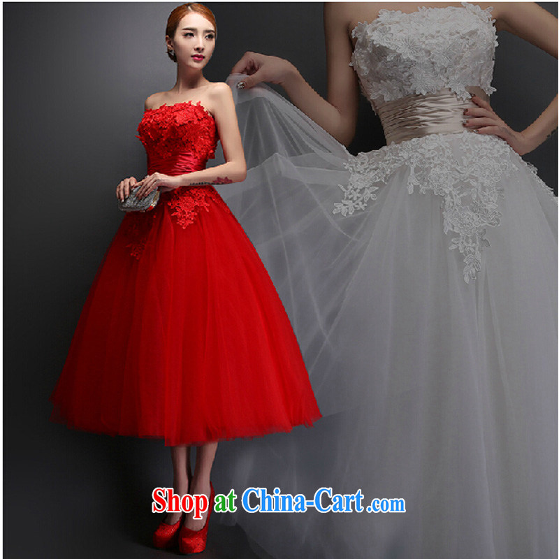 2015 new Korean fashion beauty dress marriages, long bows service banquet moderator Evening Dress summer white M, pure bamboo love yarn, shopping on the Internet