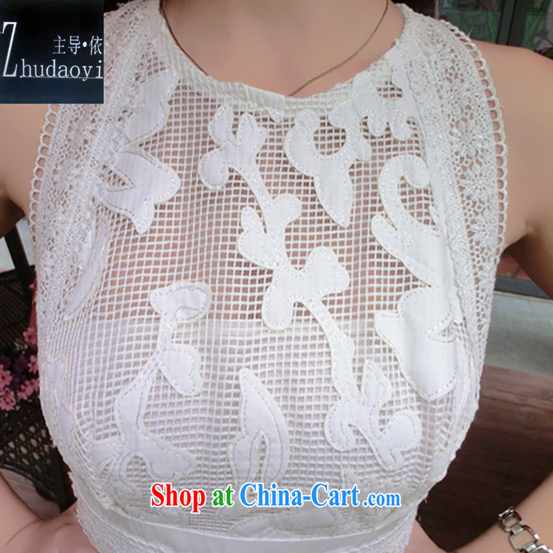 Led by 2015 summer New Custom Korean fashion style dress dresses three-dimensional grid embroidered shaggy dress white L, leading to (zhudaoyi), and, on-line shopping