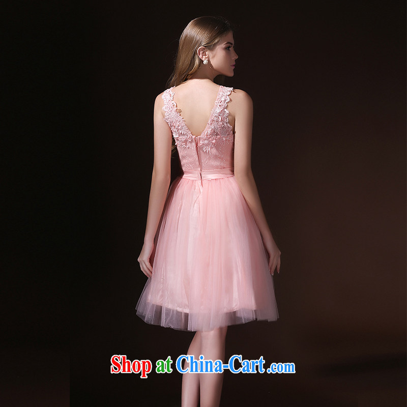 Bridal toast service 2015 spring and summer new short stylish evening dress with lace graphics thin sister dress bridesmaid clothing pink tailored Advisory Service, according to Lin, Elizabeth, and shopping on the Internet