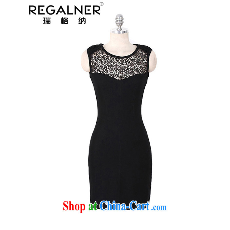 Ryan, the 2015 summer New Name-yuan Openwork lace fluoroscopy with a sleeveless tight my store female sexy package and dress short black dress XL, Ryan Wagner (REGALNER), shopping on the Internet