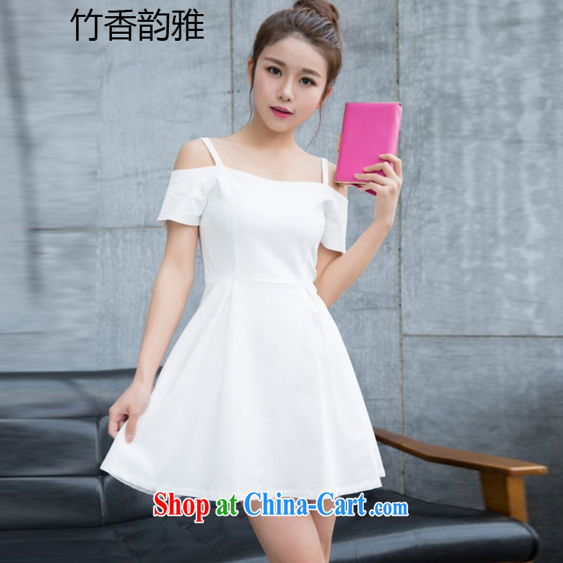 Fruit and vegetable field shoulder small sexy bare shoulders straps small dress black dress dresses video thin sexy black S, fruit and vegetable (QINGGUO), shopping on the Internet