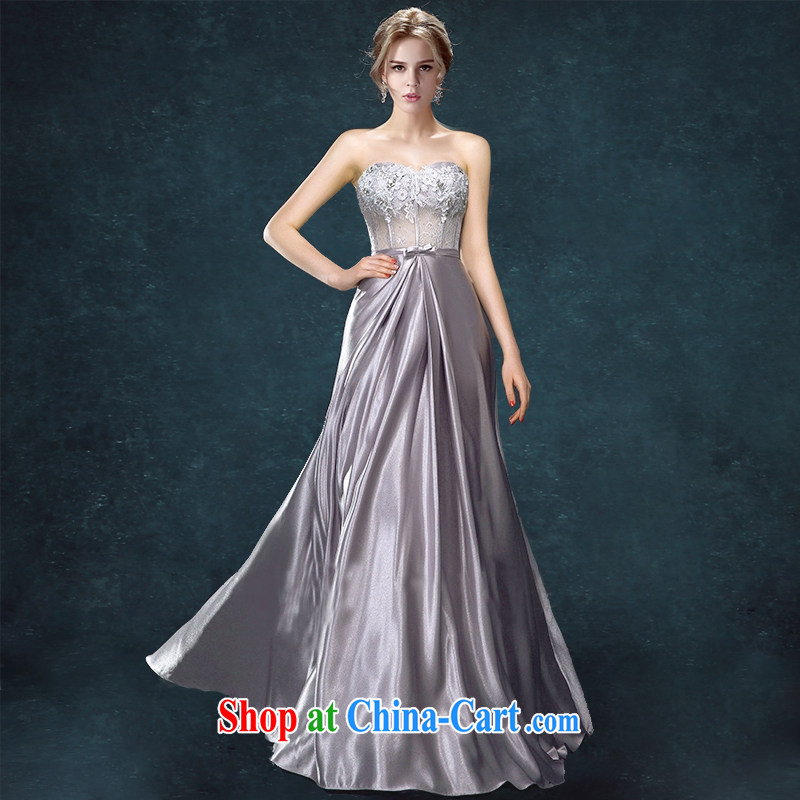 Connie focus 2015 spring and summer new summer toast service upscale moderator erase chest dress long annual beauty evening dress girl silver tailored final