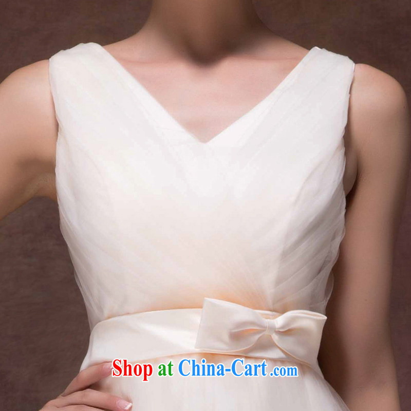 Luang Prabang in 2015 new wedding dress champagne color bridal toast serving short, small dress skirt and stylish zipper bridesmaid dress champagne color M, Luang Prabang, and shopping on the Internet