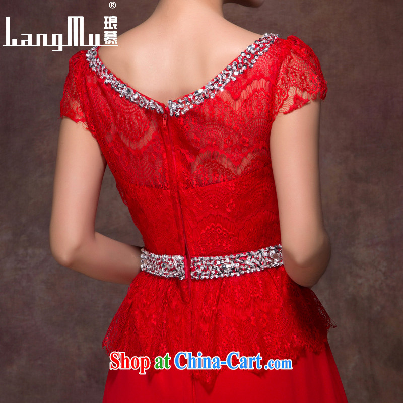 In Luang Prabang in 2015 of new wedding dresses a field package shoulder Korean short-sleeved lace beauty video slim, dress uniform performance China Red L, Luang Prabang, and shopping on the Internet