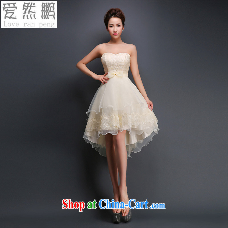Love so Pang bridesmaid dress 2015 new bride's bare chest shaggy concert dress short before long after serving toast Evening Dress tie-summer red customers to size. Does not support returning to love so Pang, and shopping on the Internet