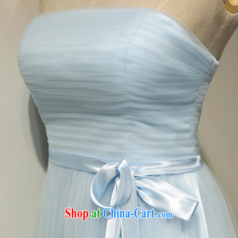 bridesmaid clothing summer short, 2015 spring and summer new wedding banquet dress sister's Korean graduate small dress sky blue skirt tailored contact Customer Service