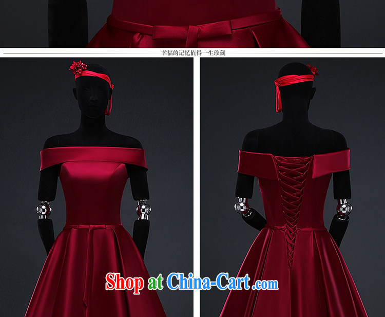 The Greek, Mona Lisa (XILUOSHA) Evening Dress 2015 new banquet evening dress wedding dress small Satin a field shoulder female bridal toast serving summer short, wine red XXL pictures, price, brand platters! Elections are good character, the national distribution, so why buy now enjoy more preferential! Health