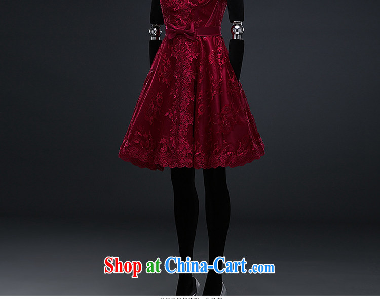The Greek, Mona Lisa (XILUOSHA) Evening Dress short wine red banquet Evening Dress dress wedding toast service summer 2015 new lace bows dress wine red XXL pictures, price, brand platters! Elections are good character, the national distribution, so why buy now enjoy more preferential! Health