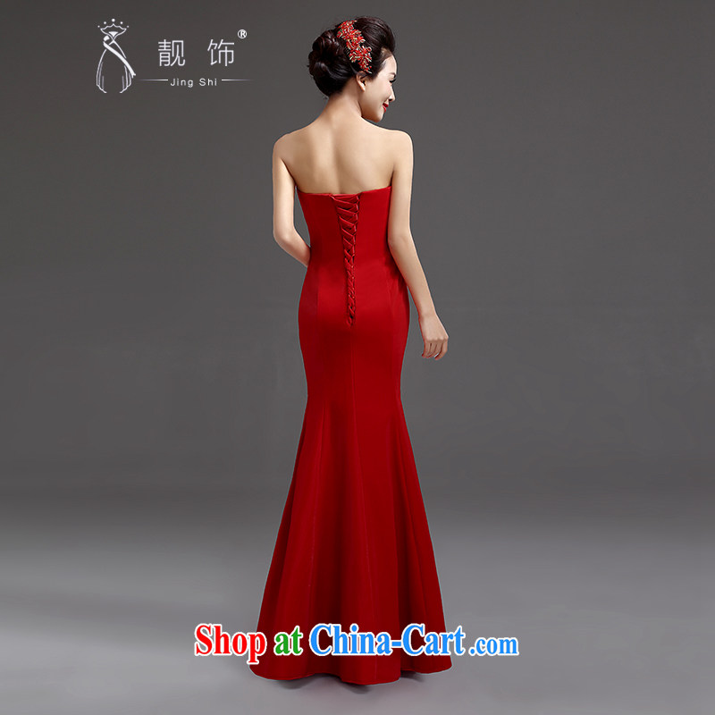 Beautiful ornaments 2015 new bride toast serving long wiped his chest at Merlion dress moderator performances serving evening dress Red. Contact customer service, beautiful ornaments JinGSHi), online shopping