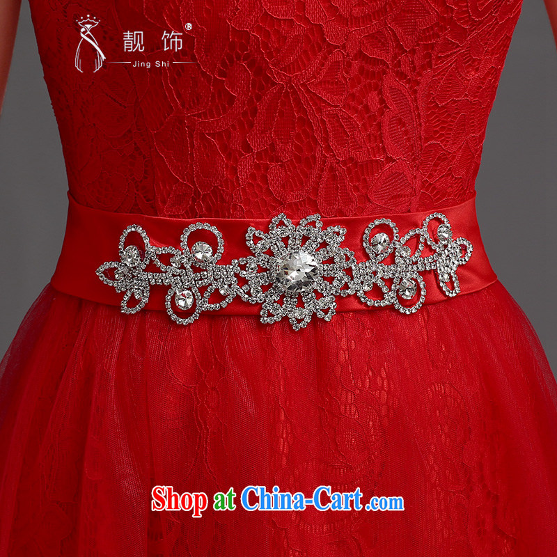 Beautiful ornaments 2015 new wedding dresses red long marriages lace double-shoulder dress uniform toasting Red. Contact customer service, beautiful ornaments JinGSHi), online shopping