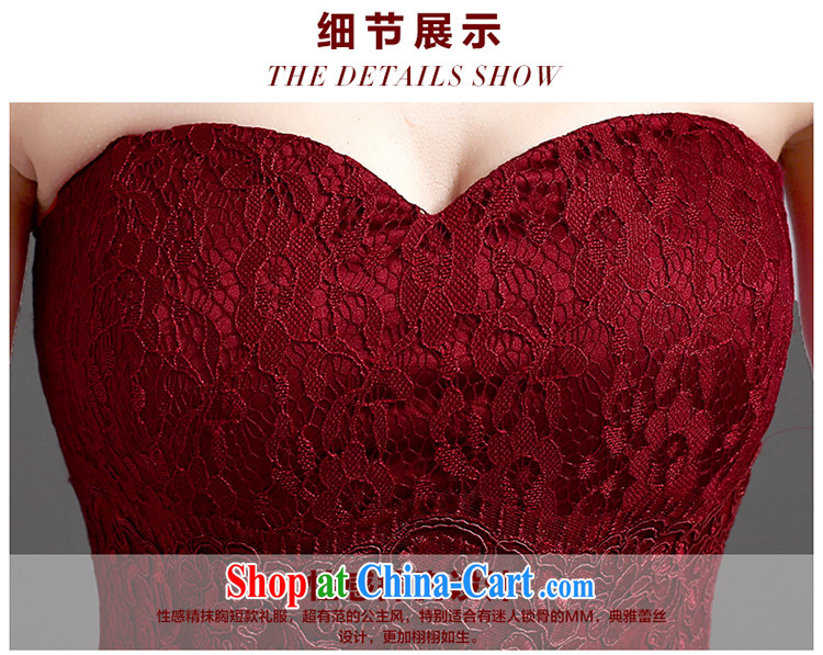 Beautiful ornaments 2015 new dress bridal Evening Dress wedding bridesmaid serving short erase chest wine red lace bows serving wine red. Contact customer service pictures, price, brand platters! Elections are good character, the national distribution, so why buy now enjoy more preferential! Health