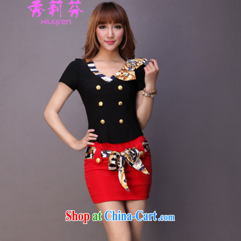Hsiu-li-fen 2015 new female my store women's clothing stylish and sexy beauty package and Muzu Filght Attendant uniforms JM E - 082 - 5219 blue XXL, Su-li-fen (xiulifen), online shopping