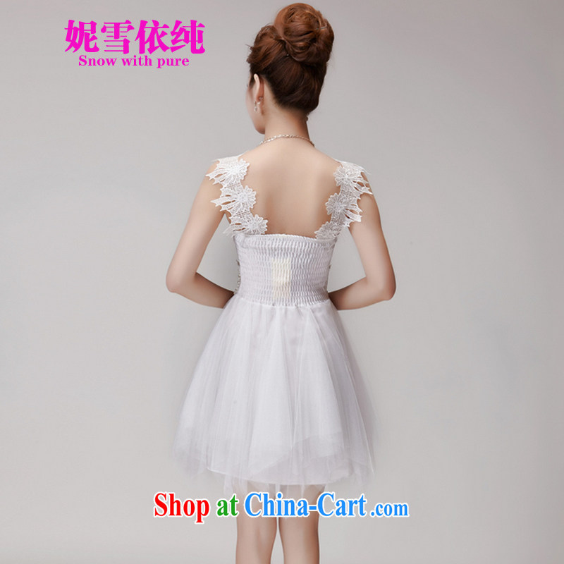 Connie snow in accordance with a 2015 summer hook-blossoms, manually set drill stones name Princess Won the lumbar shaggy skirts dresses bridesmaid dress sisters with 986 white L, Connie snow in plain (SNOW WITH PURA), online shopping