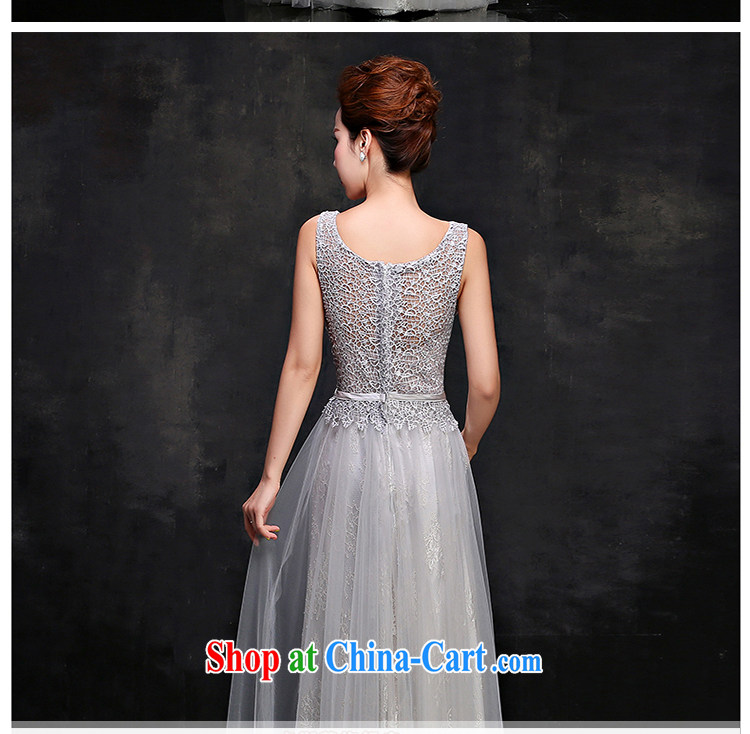 White first to approximately 2015 new summer gray banquet dress long dual-shoulder lace bridal toast serving moderator dress female elegant gray XXL pictures, price, brand platters! Elections are good character, the national distribution, so why buy now enjoy more preferential! Health
