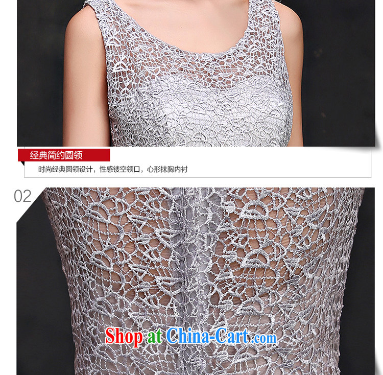 White first to approximately 2015 new summer gray banquet dress long dual-shoulder lace bridal toast serving moderator dress female elegant gray XXL pictures, price, brand platters! Elections are good character, the national distribution, so why buy now enjoy more preferential! Health