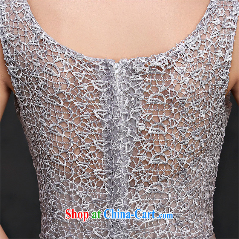White first to approximately 2015 new summer gray banquet dress long dual-shoulder lace bridal toast serving moderator dress female elegant gray XXL, white first about, shopping on the Internet