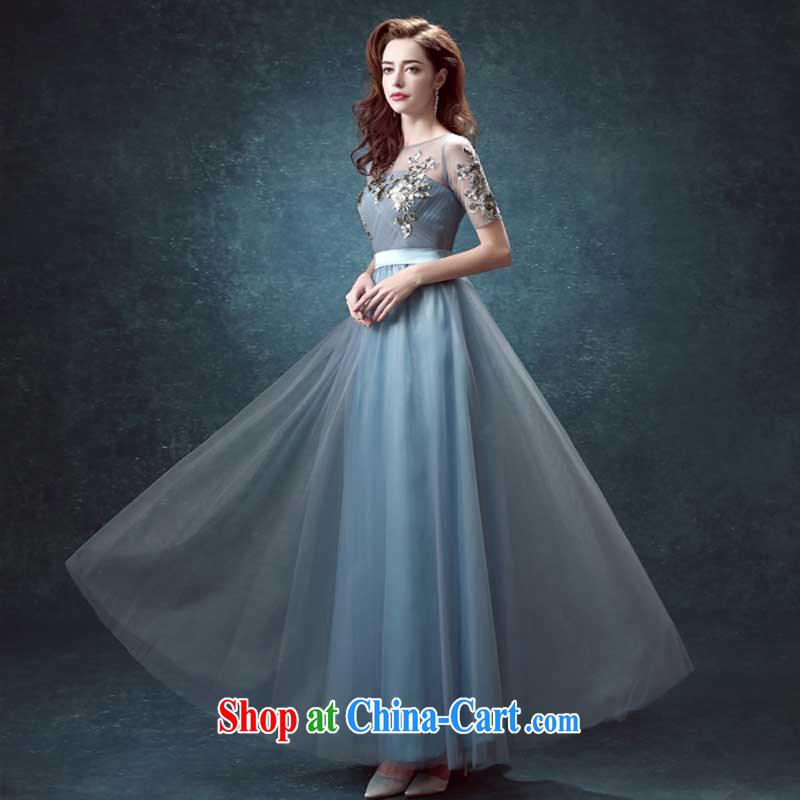 Pure bamboo love yarn blue back exposed long marriages served toast Annual Dinner Show wedding dresses 2015 new gray is tailored to contact customer service, pure bamboo love yarn, shopping on the Internet