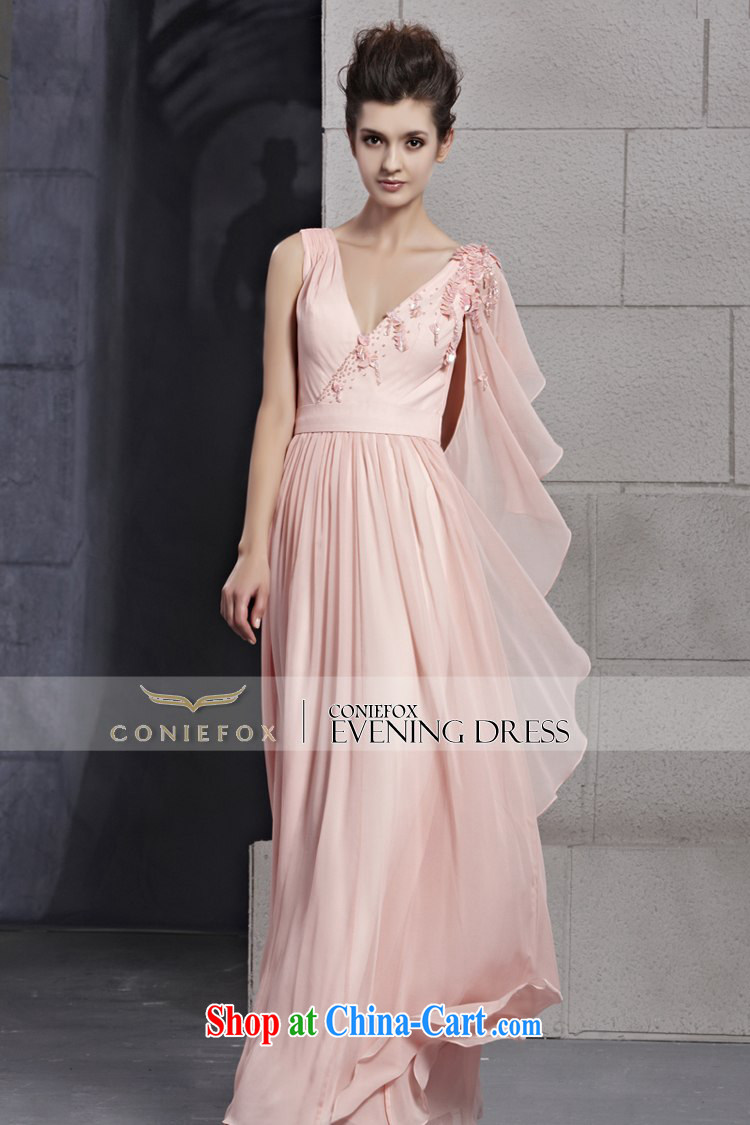 Creative Fox Evening Dress pink V collar long bridesmaid dress sweet Princess ceremony dress dress upscale embroidered bridal wedding banquet toast 30,026 dresses picture color XXL pictures, price, brand platters! Elections are good character, the national distribution, so why buy now enjoy more preferential! Health