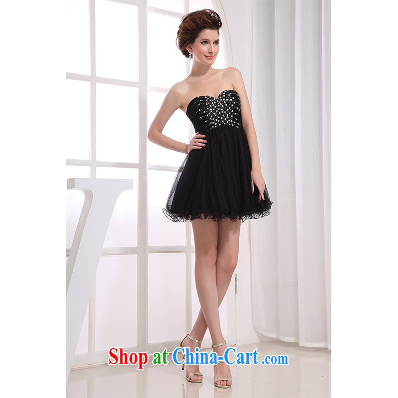 2015 modern and simple in bare chest heart shaggy skirts beauty sweet Princess bridesmaid improved both through Shadow floor home to short skirts, beautiful yarn direct color change.