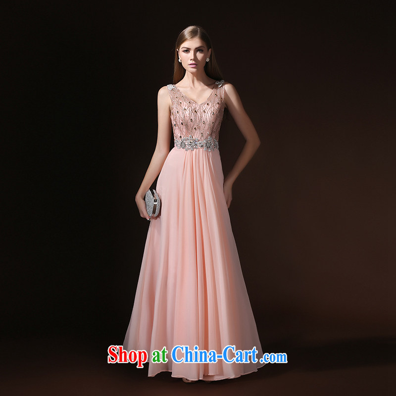 According to Lin Sha new dual-shoulder V for Korean long small-tail bridal toasting banquet Evening Dress stylish summer 2015 spring pink tailored Advisory Service, according to Lin, Elizabeth, and shopping on the Internet