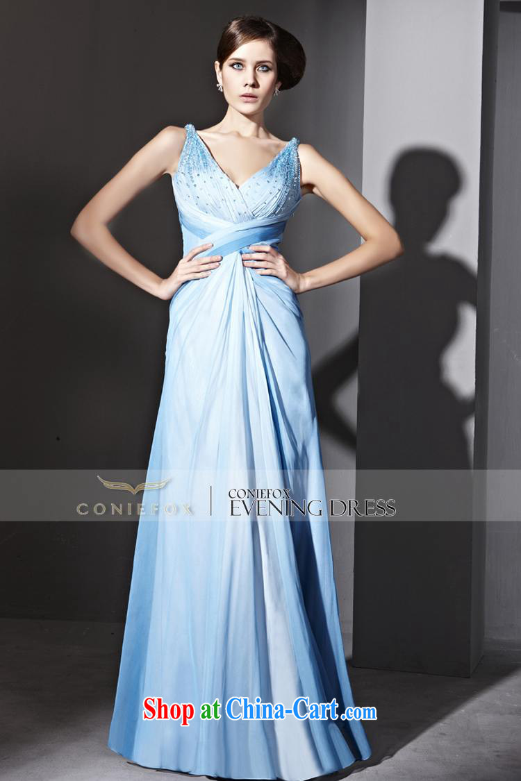 Creative Fox Evening Dress Blue double shoulder strap with graphics gaunt waist dress V for cultivating long dress the annual concert dress clothes 81,069 color pictures XXL pictures, price, brand platters! Elections are good character, the national distribution, so why buy now enjoy more preferential! Health