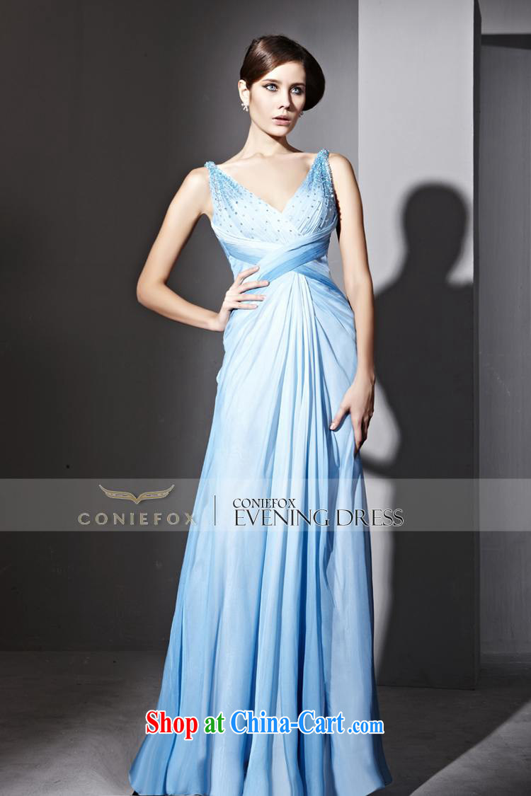 Creative Fox Evening Dress Blue double shoulder strap with graphics gaunt waist dress V for cultivating long dress the annual concert dress clothes 81,069 color pictures XXL pictures, price, brand platters! Elections are good character, the national distribution, so why buy now enjoy more preferential! Health