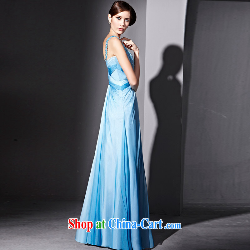 Creative Fox Evening Dress Blue double shoulder strap with graphics gaunt waist Evening Dress V for cultivating long dress the annual concert dress clothes 81,069 pictures color XXL, creative Fox (coniefox), online shopping