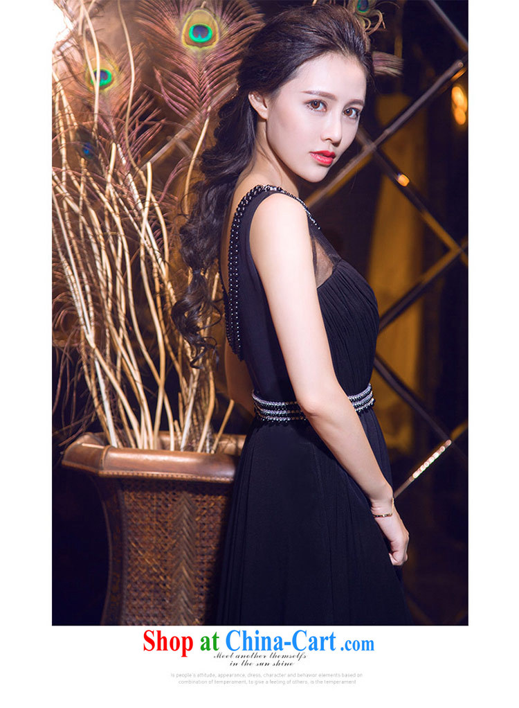 Love Life and elegant parquet drilling 2015 summer New Field shoulder-neck black long dresses banquet dress wedding dress uniform toast black XXL pictures, price, brand platters! Elections are good character, the national distribution, so why buy now enjoy more preferential! Health