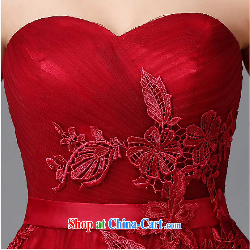 2015 new Korean fashion Mary Magdalene Beauty Chest dress bridal wedding dress spring and summer tie bows serving long, deep red tailored to contact customer service, love bamboo yarn, shopping on the Internet