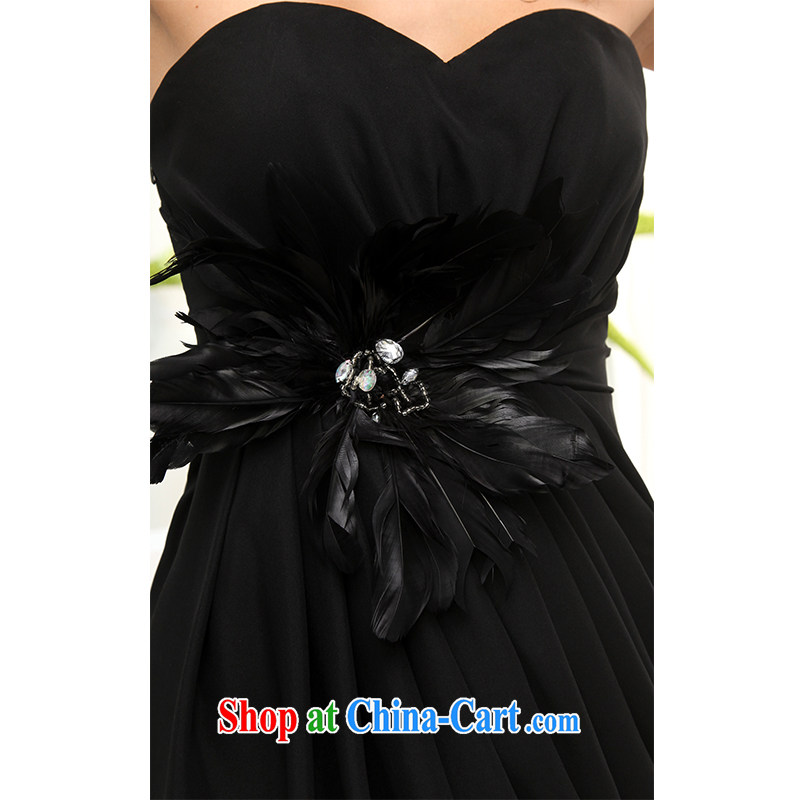 The beautiful yarn bare chest package and short skirts and stylish simplicity bridal toast. Floor bridesmaid black dress sweet color change made 2015 New factory direct mail packages, beautiful yarn (nameilisha), online shopping